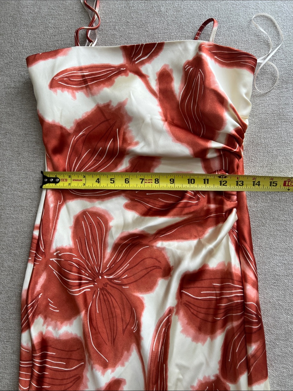 House of Harlow 1960 Spaghetti-Strap Floral Midi Dress in Cream and Rust - Picture 10 of 16
